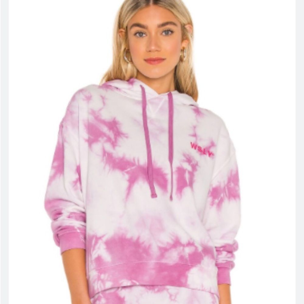 WOMENS WSLY XXS Ecosoft Classic Hoodie in Washed Orchid Tie Dye